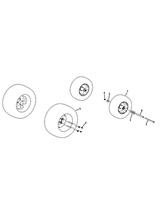 Wheel Assembly Diagram and Parts List for S6031-KW 53DI8DU6050-31HP Cub Cadet Lawn Tractor